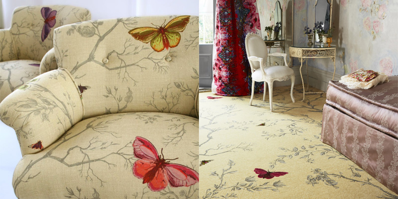 Timorous Beasties Ruskin Butterfly - Comparing Carpet To Upholstery Fabric